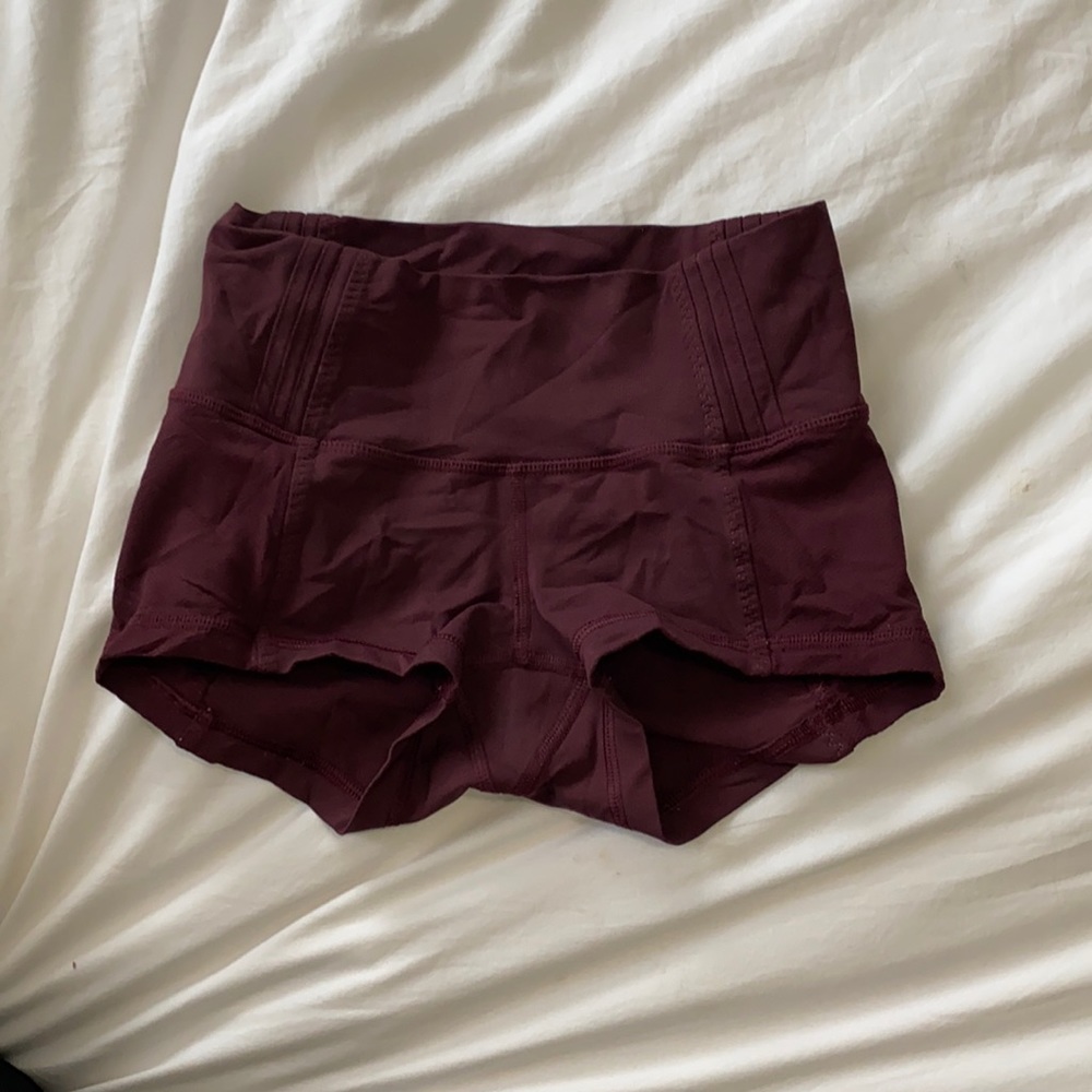 Maroon lululemon shorts